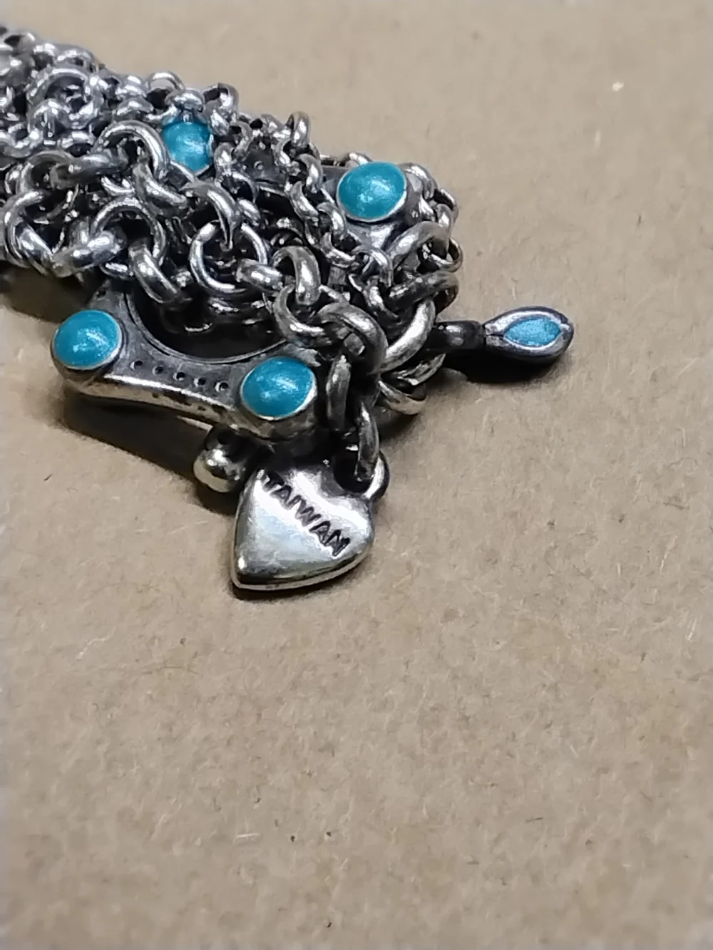 Brighton Silver-Tone Multi-Strand Necklace with Turquoise Accents 16" Long - Picture 6 of 9